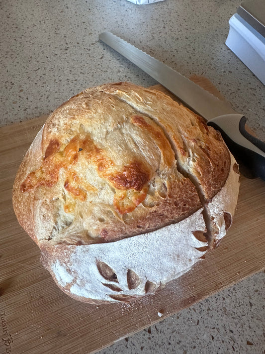 Gouda Garlic Sourdough Bread