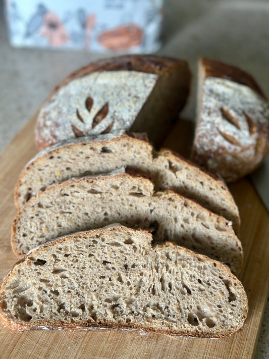 Rye-Wheat Sourdough With Flex & Pumpkin Seeds