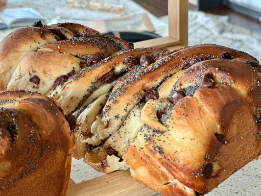 Chocolate Chip & Poppy Seed Sourdough Babka