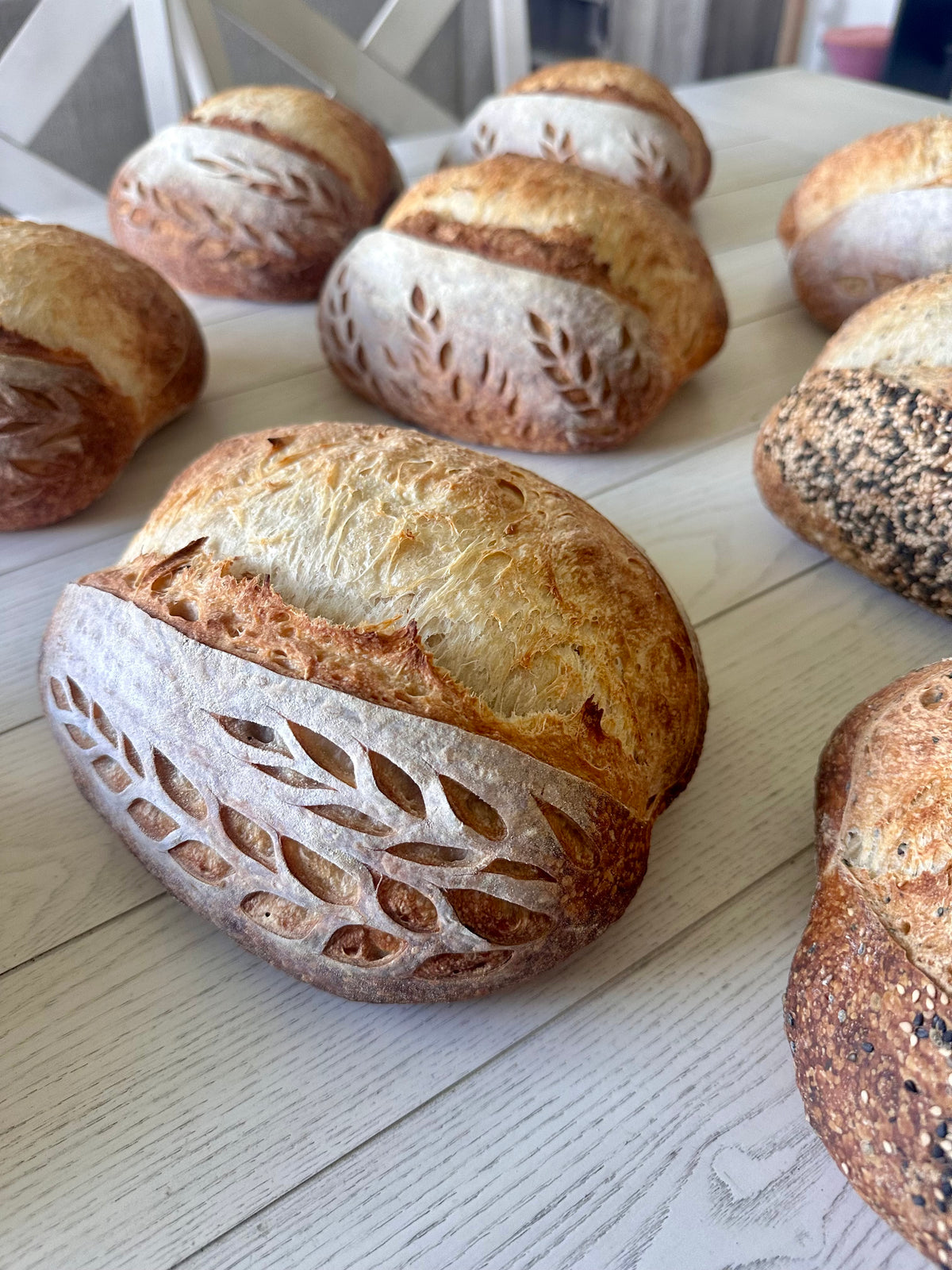 Sourdough loaf detail