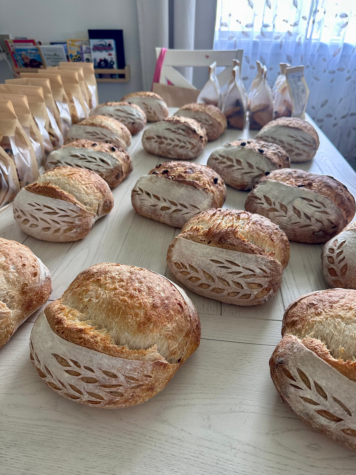 Sourdough loaf top view