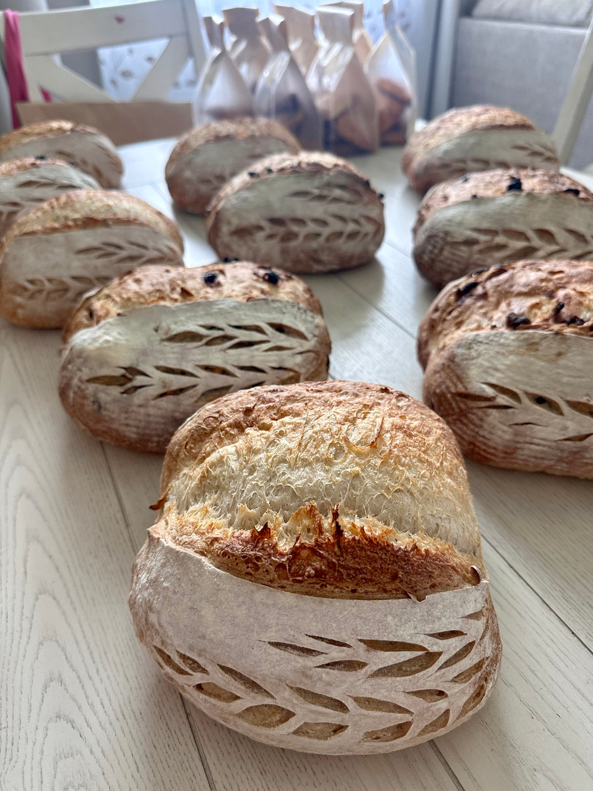 Sourdough loaf side view