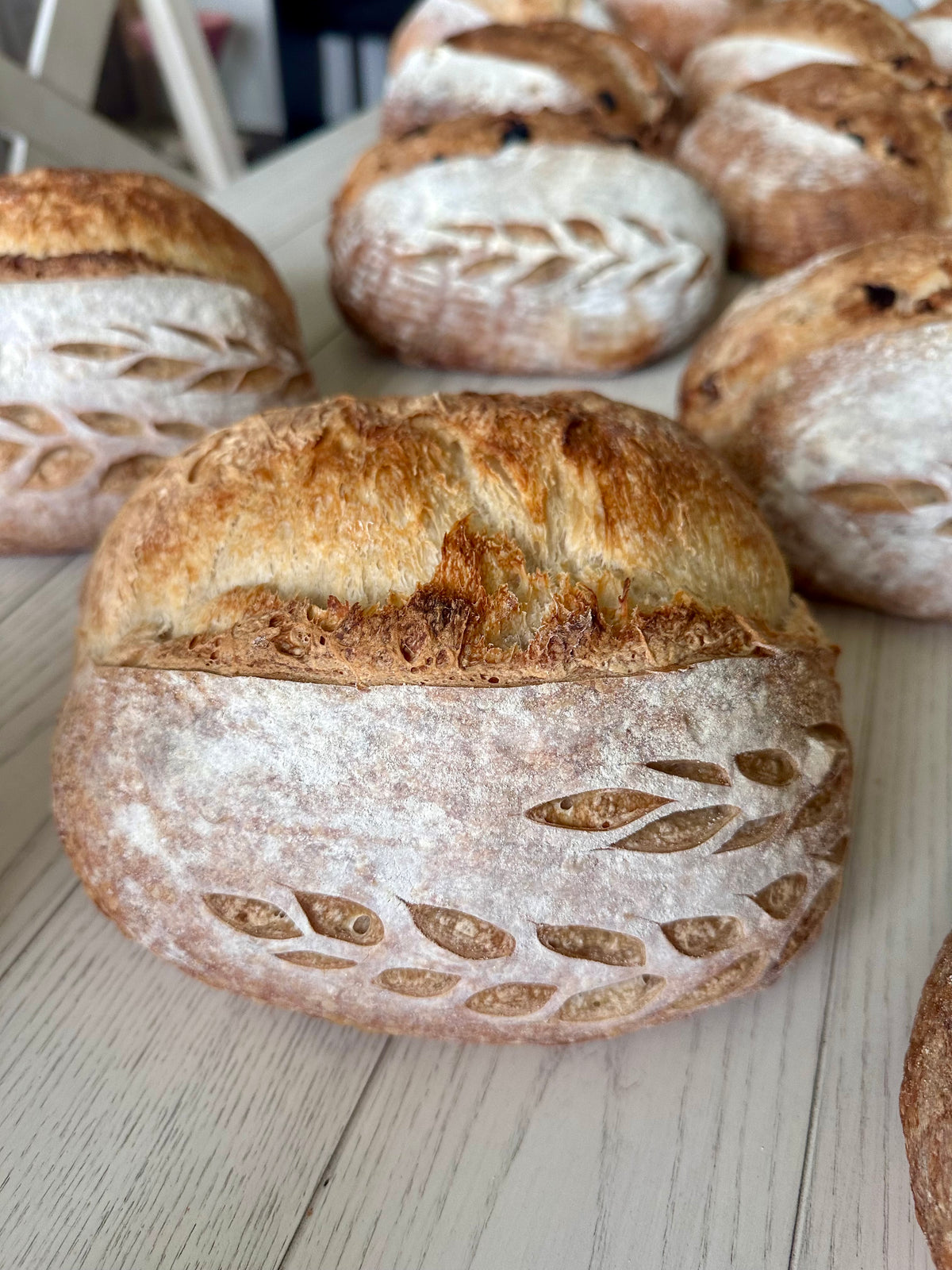 Sourdough loaf front view