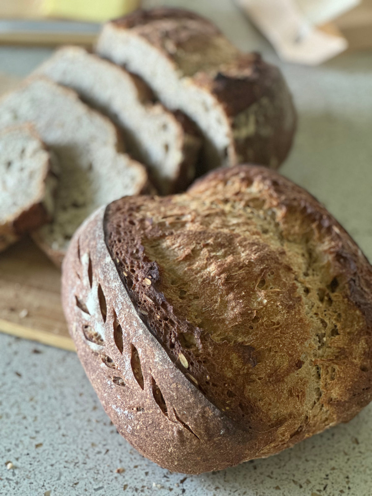 Rye-Wheat Sourdough With Flex & Pumpkin Seeds